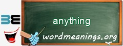WordMeaning blackboard for anything